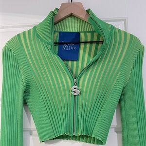 Simon Miller Green Ribbed Cardigan- NEW